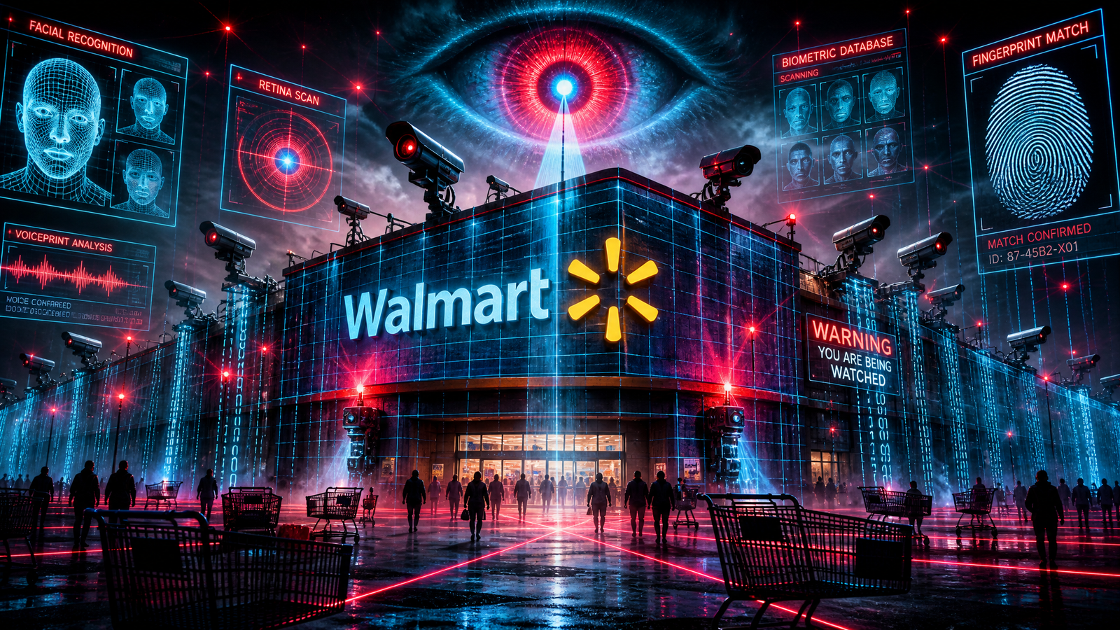 A big-box retail store under digital surveillance – a warning about big-chain data collection and a call to shop local
